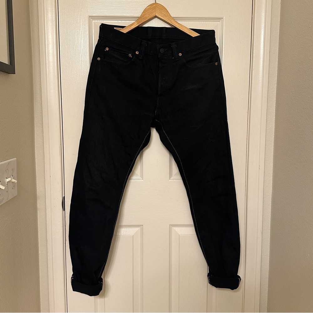 Momotaro 0405-B Black 15.7 oz Selvedge Jeans - High Taperer Fit